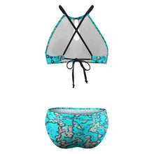 Load image into Gallery viewer, Barrier Reef Women’s Full-Coverage Halter Bikini &amp; Low-Rise Bottoms |