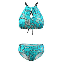 Load image into Gallery viewer, Barrier Reef Women’s Full-Coverage Halter Bikini &amp; Low-Rise Bottoms |