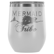 Load image into Gallery viewer, Custom Laser Cut Mermaid Tribe 12oz Wine Tumbler - Island Mermaid Tribe