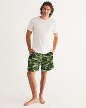 Load image into Gallery viewer, Green Saltwater Camo Men's Swim Trunk