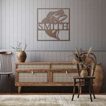 Load image into Gallery viewer, Fish Metal Name Sign, Bass Fishing Metal Monogram, Fishing Gifts for Men, Metal Fish Sign, Custom Fishing Metal Sign, Fisherman Gift