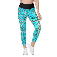 Load image into Gallery viewer, Barrier Reef High Waisted Leggings with Side Pockets available in XS to Plus Size 6XL