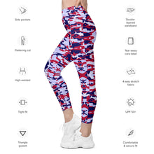 Load image into Gallery viewer, Patriotic Saltwater Camo High-waisted Leggings with pockets