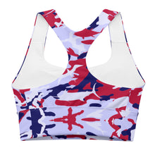 Load image into Gallery viewer, Patriotic Saltwater Camo Compression sports bra