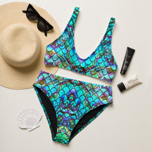 Load image into Gallery viewer, Mermaid Blues Recycled high-waisted bikini XS - 3XL