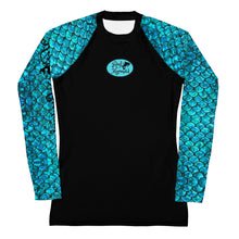 Load image into Gallery viewer, Mermaid Teals Women's Rash Guard