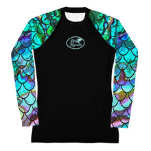Load image into Gallery viewer, Mermaid Blues Ladies Rash Guard
