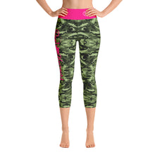 Load image into Gallery viewer, Green Saltwater Camo Yoga Capri Reel Mermaid Leggings