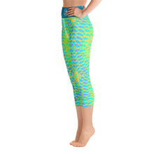 Load image into Gallery viewer, Yellow Tail Reel Mermaid Capri Leggings