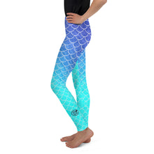 Load image into Gallery viewer, Ombre Mermaid Youth Mermaid Leggings size 8-20