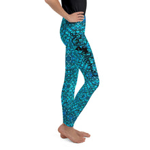 Load image into Gallery viewer, Mermaid Teals Youth Leggings