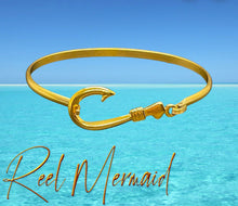 Load image into Gallery viewer, Fish Hook Bangle | Fish Hook Bracelet | Gift for Fisherman | Gift for Lady Angler