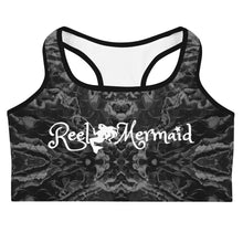 Load image into Gallery viewer, Grey Mermaflage Sports bra - Island Mermaid Tribe