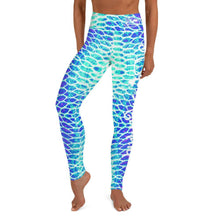 Load image into Gallery viewer, Blue Scale Yoga Leggings - Island Mermaid Tribe