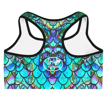 Load image into Gallery viewer, Mermaid Scale Blues Print Sports bra