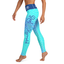 Load image into Gallery viewer, Ombre Blues Reel Mermaid Yoga Leggings