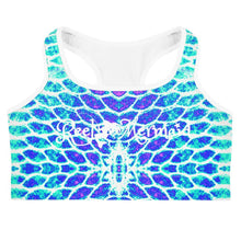 Load image into Gallery viewer, Blue Fish Scale Sports bra - Island Mermaid Tribe
