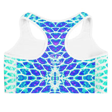 Load image into Gallery viewer, Blue Fish Scale Sports bra - Island Mermaid Tribe