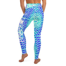Load image into Gallery viewer, Blue Scale Yoga Leggings - Island Mermaid Tribe